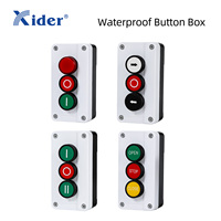 XAL-B334 Boutons-poussoirs à ressort de retour, trois types : un vert (flèche noire), un rouge, un noir (flèche blanche)