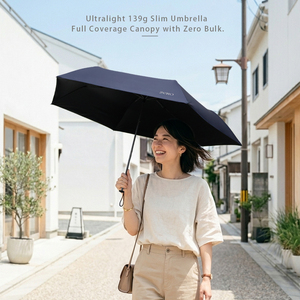 Paraguas de Exterior Mini Super Delgado de 139g con Revestimiento Negro, Protección UV, Resistente al Viento, Plegable y Portátil para Sol y Lluvia - Product Image 5