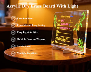 7가지 색상 펜 LED 야간 조명 USB 메시지 보드 모던 아크릴 스탠드 지우개 기능 크리에이티브 아동용 드로잉 메모 보드 - Product Image 5