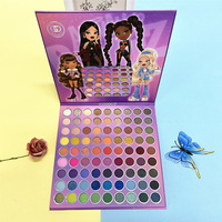 Palette de fards à paupières complète 81 couleurs nacrées mates multicolores, étanche, motif dessin animé mignon pour fille, best-seller