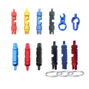 Herramienta para quitar el núcleo de la válvula francesa, juego de llaves de reparación de neumáticos de bicicleta de aleación de aluminio con llaveros para mantenimiento de bicicletas - Product Image 1