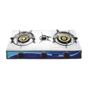 Used Table Stainless Steel Cooktop 3 Burners Gas Cooker