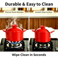 Ensemble de 3 casseroles en céramique pour cuisinière à gaz, saines et durables, pour la maison et la restauration