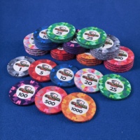 Set Chip Kasino Keramik Pola Berlian Premium 40mm Berat Berat Kualitas Turnamen Dengan Logo Kustom Pribadi
