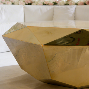 <span class=keywords><strong>Table</strong></span> basse de style moderne en métal décorée de diamants de luxe à surface miroir pour événement de mariage - Product Image 6