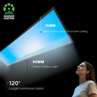 Plafonnier intelligent personnalisable sans ombre, à changement de couleur, anti-reflet, lumière décorative d'ambiance