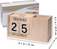 Calendrier de bureau permanent avec organisateur de stylo calendrier perpétuel en bois bloc hebdomadaire mensuel Date affichage maison décor professeur cadeau