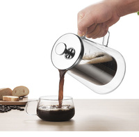 Pot en verre borosilicaté à double paroi résistant à la chaleur de 1000ml Outils de cafetière en acier inoxydable Presse française