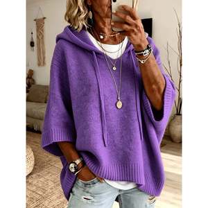 Women's <b>Cropped</b> Batwing Sleeve Solid Cardigan Rose <b>Red</b> S - Product Image 3