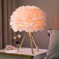 HITECDAD trépied lampadaire plumes lampes de Table lampes de chevet lampe de Table avec finition dorée pour chambres à coucher salle à manger salon