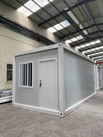 Conteneur maritime pliable et mobile de 20 pieds, préfabriqué, modulaire, pour maison, bureau ou bâtiment, design moderne du milieu du siècle, en acier, à montage rapide