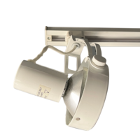 Spot à rail linéaire moderne 1-Lt finition blanche Luminaire sur rail européen simple Par20 Lampe en fer 120V 3 fils Éclairage de bureau et d'hôtel