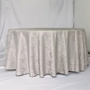 Classic Wedding Table Decorations 132 Round 120 Round Silver Table Cloth For Wedding Party Banquet Event Hotel Restaurant