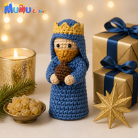 Ensemble de figurines amigurumi de la Vierge Marie en crochet fait main, poupée religieuse catholique en coton naturel, cadeau pour la fête des mères, Pâques