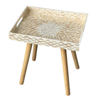Table basse carrée en rotin tressé fait main de style américain pour baie vitrée, table d'appoint de canapé, petite table tatami, table de pique-nique