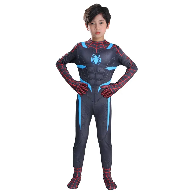 Halloween Costume Blue Spider man Costume Spider Man Suit Spider-man Costumes Children Kids Cosplay Clothing Jumpsuit Halloween