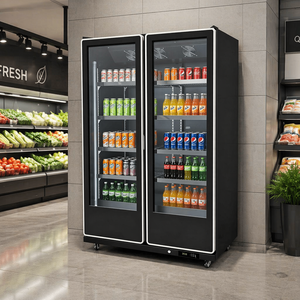 Réfrigérateur commercial vertical à 2 portes avec double vitrage pour boissons, idéal pour supermarchés et cafés - Product Image 5