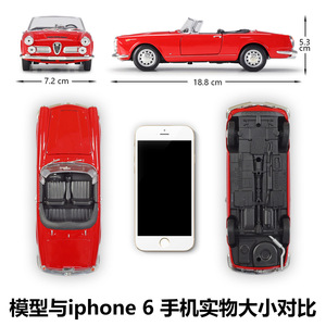 Welly 1:24 1960 <span class=keywords><strong>Alfa</strong></span> <span class=keywords><strong>Romeo</strong></span> 2600 <span class=keywords><strong>Spider</strong></span> Car Metal simulazione da collezione Die Cast Car Alloy Car Model - Product Image 3