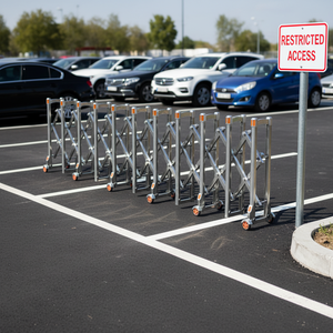 Puerta telescópica Manual de acero inoxidable Push-Pull, barricada de carretera, tapón de coche, valla de Construcción temporal reflectante - Product Image 1