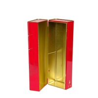 Nice-Can Design personnalisé boîtes irrégulières whisky métal rond rouge boîte de cadeaux emballage de vin fin pour bouteille de vin 500ml