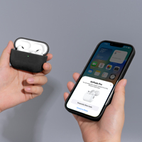 Étui de protection en cuir véritable vintage Crazy Horse pour AirPods Pro 3 (3e génération 2025) avec cordon tressé réglable noir