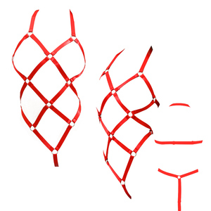 <span class=keywords><strong>Lingerie</strong></span> Sexy da Donna con Imbracatura, Reggiseno a Gabbia, Elastico Regolabile, Scavato, Set <span class=keywords><strong>Lingerie</strong></span> con Imbracatura per il Corpo, Stile Punk Goth <span class=keywords><strong>BDSM</strong></span> - Product Image 4