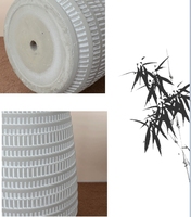 Pot de fleurs rond en ciment pour décoration de salon et de balcon P45