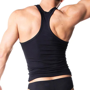 100% cotton rib-KNIT đồng bằng thể thao Tank Top hấp thụ mồ hôi thoáng khí của nam giới lót áo ghi lê bán buôn <span class=keywords><strong>gay</strong></span> Tank Top - Product Image 5