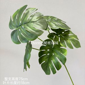 Planta Artificial de Monstera Secret Garden de 75 cm, Verde Oscuro y Verde Claro, Ramo de Plástico para Decoración de Interiores - Product Image 4