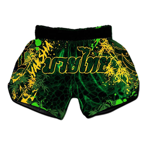 Pantalones Cortos de Muay Thai, Pantalones de Boxeo de Satén, Estampado Gráfico por Sublimación, Letras Impresas, Pantalones Cortos de Kickboxing y Artes Marciales, Venta al Por Mayor OEM - Product Image 6