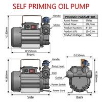 Pompe de transfert de carburant diesel 70L/min 110V 220V électrique pour transfert de fûts d'huile, arrêt automatique, haut débit, OEM