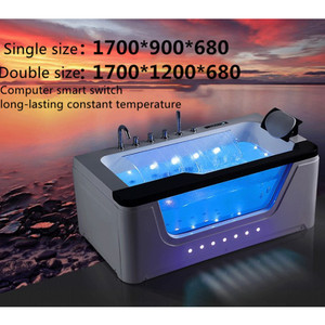 Baignoire à tourbillon en acrylique pour 2 adultes, baignoire <span class=keywords><strong>de</strong></span> massage, d'angle intérieur, avec oreiller et jets <span class=keywords><strong>de</strong></span> massage, nouveau design, <span class=keywords><strong>2021</strong></span> - Product Image 3