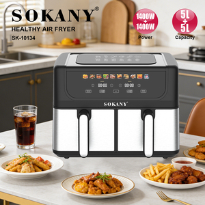 <span class=keywords><strong>Freidora</strong></span> <span class=keywords><strong>de</strong></span> Aire Digital Eléctrica <span class=keywords><strong>de</strong></span> Acero Inoxidable Sokany, Moderna, con Pantalla LCD Cuadrada, para Uso Comercial, Hotelero y Doméstico, con Dos Cestas, <span class=keywords><strong>Precio</strong></span> Bajo - Product Image 1
