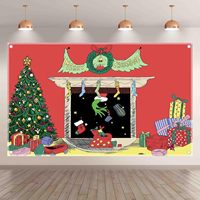 Arche de Noël pour décorations de porte, toile de fond photo paysage hivernal blanc neige, fournitures de fête, accessoires de studio, bannière de fête personnalisable