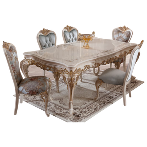 <span class=keywords><strong>Tavolo</strong></span> <span class=keywords><strong>da</strong></span> Pranzo Lungo in Legno Massello Intagliato Stile Europeo di Lusso per <span class=keywords><strong>6</strong></span> Persone, per Ristorante Francese o Uso Domestico - Product Image 5