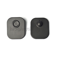 Étiquette de sécurité rigide en plastique RF 8,2 MHz 65*54 mm avec alarme pour vêtements, sacs, chapeaux, étiquettes antivol EAS, portée de détection de 1,2 à 1,6 m