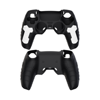 Étui de protection complet en silicone ergonomique bicolore, confortable et antichoc, avec une meilleure stabilité de préhension pour PS5