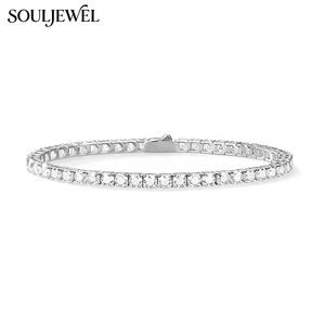 Bracelet tennis en moissanite, argent sterling 925 plaqué rhodium, coupe brillante ronde, luxe unisexe pour tous les jours, certifié GRA - Product Image 3