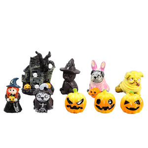 Adornos de Halloween en miniatura con forma de calabaza, resinas sintéticas, decoración interior - Product Image 5