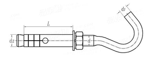 Ancrage de protection robuste en acier au carbone galvanisé, type crochet/œil, grade 4.8/6.8/8.8, 3 ou 4 pièces, boulon d'expansion - Product Image 1