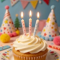 Großhandel Sternförmige Bedruckte Geburtstagskerzen-Set Paraffinwachs Kuchendekoration Kerzen für Kindergeburtstag Feier