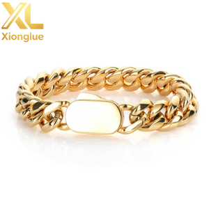 <b>Mens</b>/Womens Hip Hop Geometric Miami Cuban Link Bracelet 6mm-12mm 18K Gold Plated Non-Tarnish Stainless Steel Silver Wedding Gift - Product Image 5