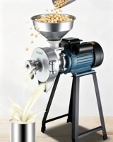 Moulin Électrique Industriel Mini Sec/Humide Multifonctionnel pour Céréales, Pulvérisateur de Maïs, Riz, Soja, Arachides – Idéal pour Petites Usines