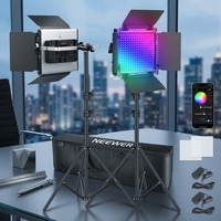 Pour panneau lumineux LED RGB 660 Pro II, lot de 2, 50W, DC12-15V, température de couleur réglable 3200-5600K, lampe vidéo pour caméra, studio photo