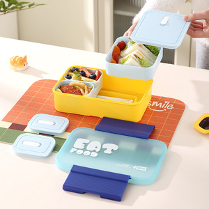 Fashionable Compartmentalized Plastic Lunch Box - Suitable for Microwave Heating and Use As a <strong>Cafeteria</strong> Packed Lunch <strong>Container</strong> - Product Image 3