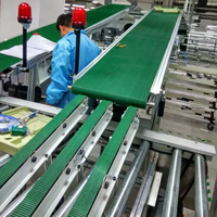 Lini Perakitan Konveyor Sabuk Semi-Otomatis Fleksibel dan Kecil dengan Ketinggian dan Kecepatan yang Dapat Disesuaikan, Tahan Panas untuk Penggunaan Industri