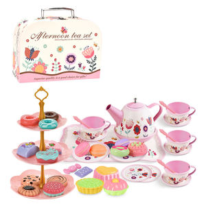 Juego de teteras para niñas pequeñas, Set de Dulces, <span class=keywords><strong>galletas</strong></span>, macarrones, juego de fiesta de té de <span class=keywords><strong>princesa</strong></span> para niños, juguetes de cocina de imitación - Product Image 5