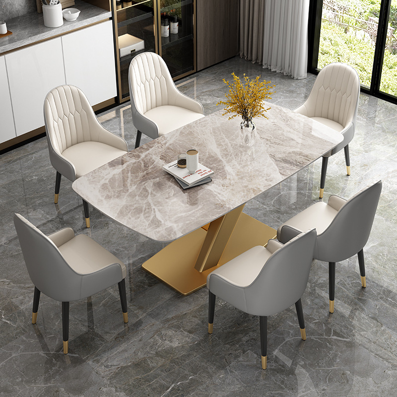 Итальянский искусственный обеденный стол Calacatta из белого мрамора, современный обеденный стол из спеченного камня