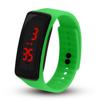 Jam tangan Digital anak elektronik LED murah olahraga silikon warna-warni merek anda grosir kustom