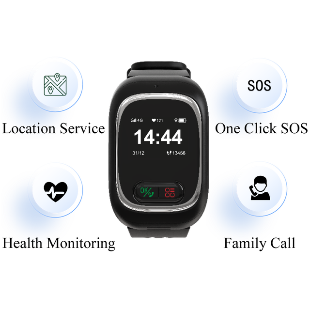 4G GPS Tracker Heart Rate Health Monitor in Nursing Center Phone APP Geo-Fence SOS Family Call Smart SIM Elderly Tracker Watch
